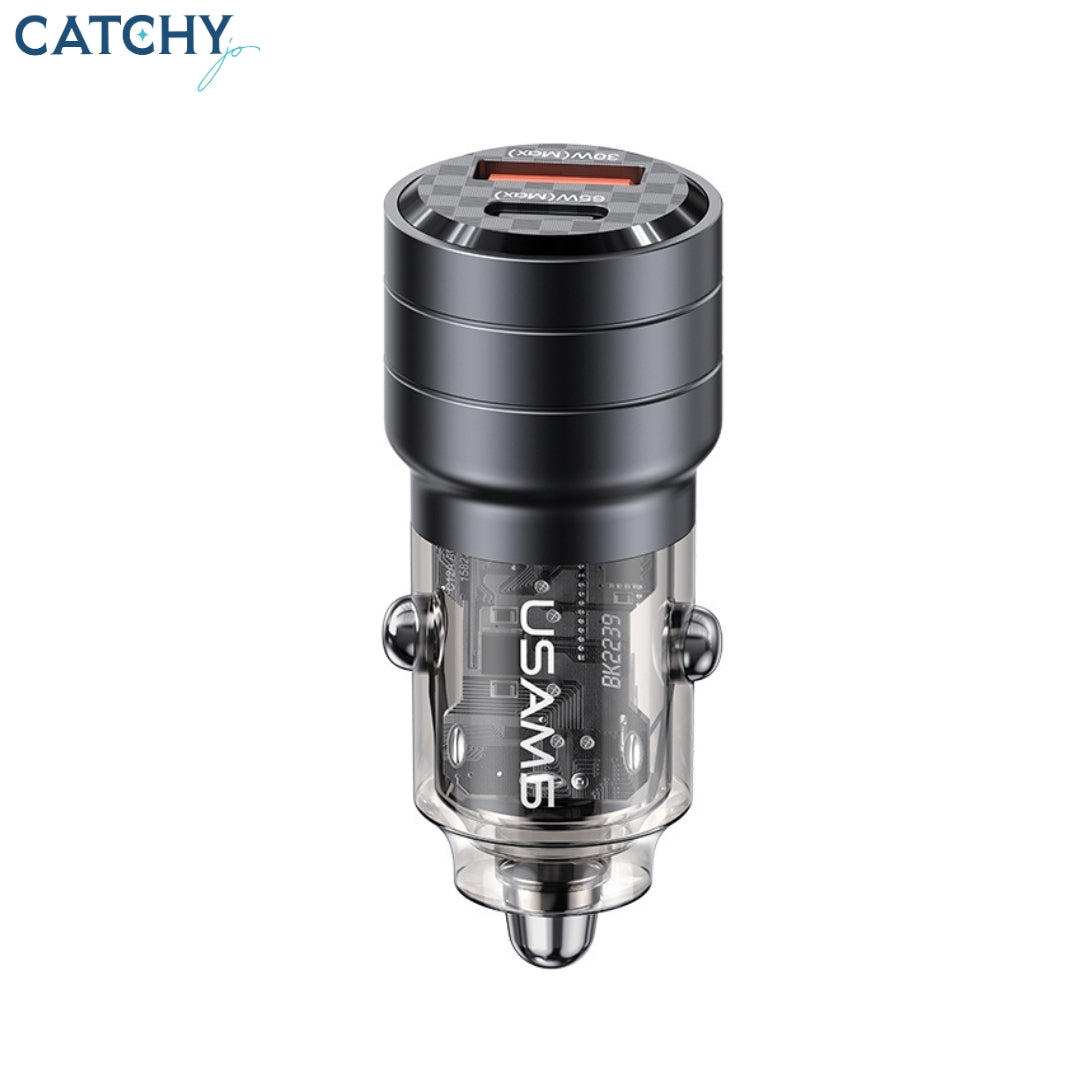 USAMS US-CC176 Aluminum Alloy Transparent A+C Mini Car Charger (95W)