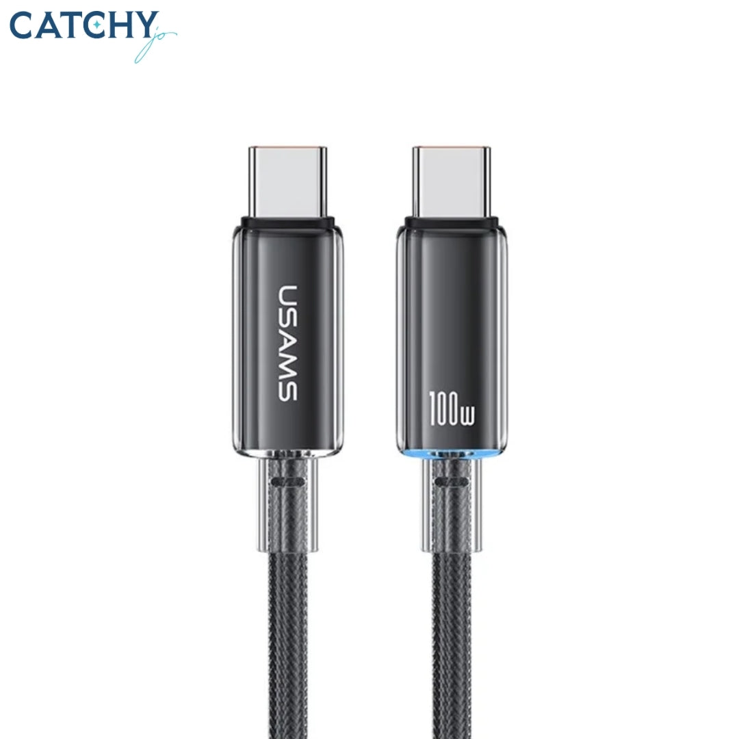 USAMS SJ660 Type-C To Type-C Fast Charging Transparent Data Cable (100W)