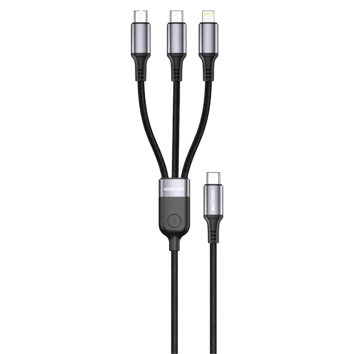 Green Lion 3-In-1 USB-C Cable With 2 USB-C & Lightning