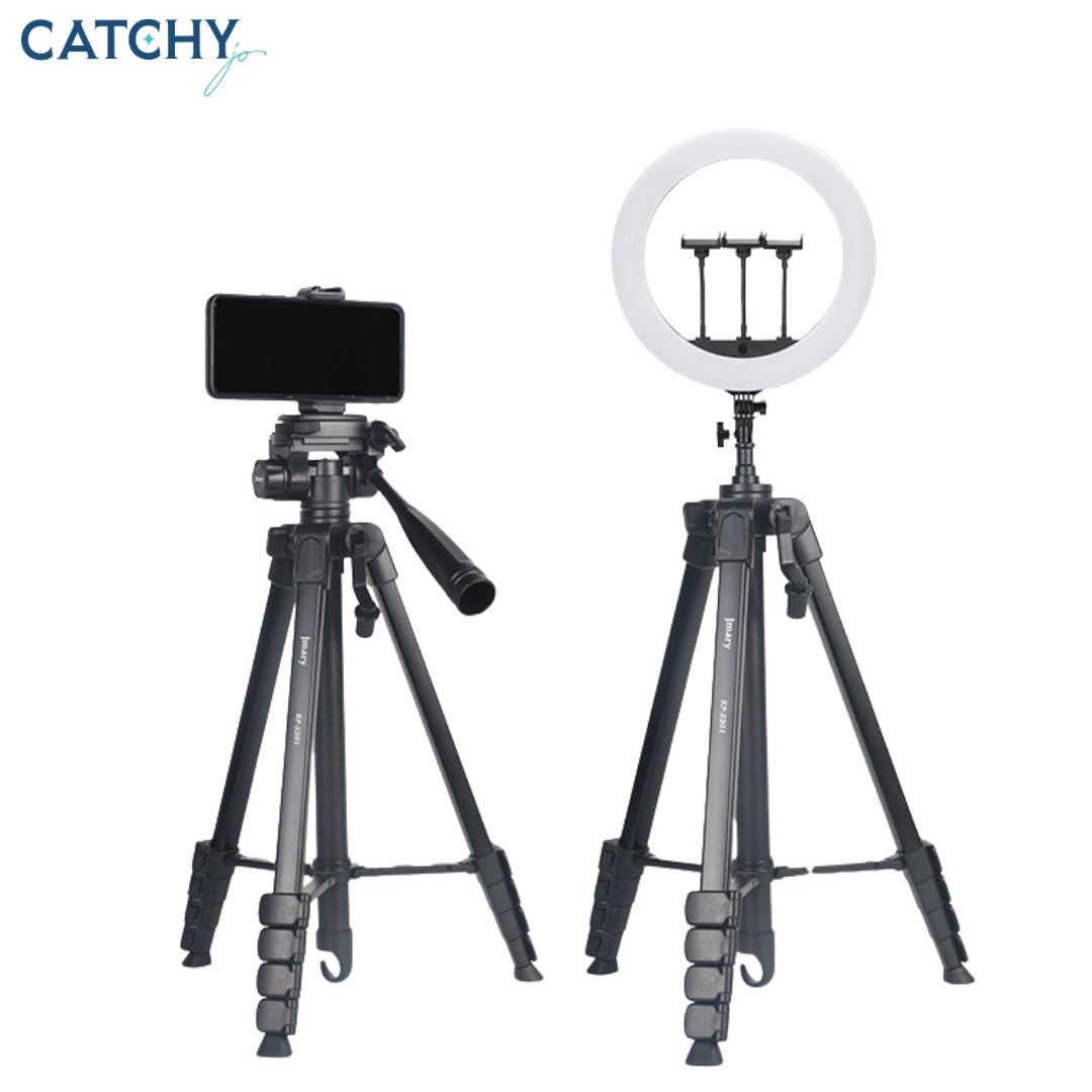 JMARY KP-2201 Tripod with Pan Head and Ring Light Head (1.7M)