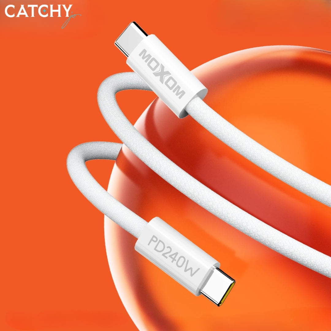 Moxom LX-CB907 Super Fast Nylon Fabric Type-C to Type-C Charging Cable 1M (240W)