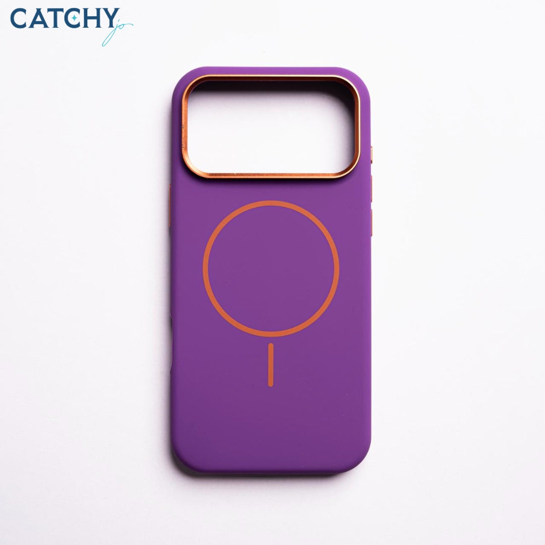 iPhone Silicone MagSafe Slim Case With Metal Camera Frame (1)
