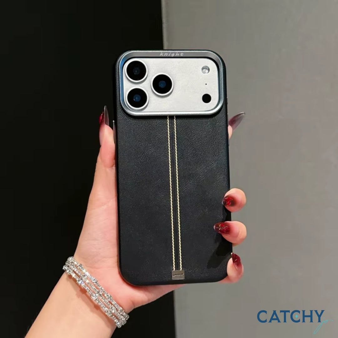 iPhone PU Leather Magnetic With Camera Touch Button Case