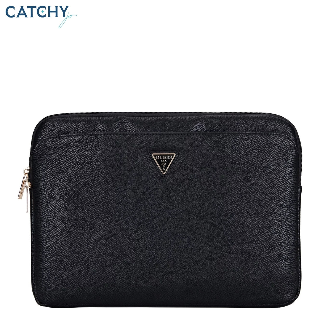 غطاء لابتوب GUESS بشعار مثلث وبملمس حبيبي مقاس 14 بوصة