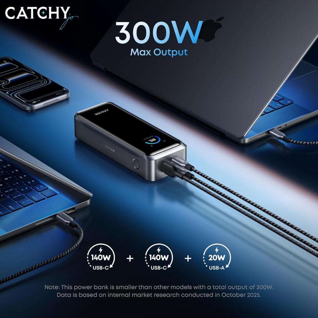Anker Prime Power Bank 3-Port Portable Charger 26250mAh (300W)