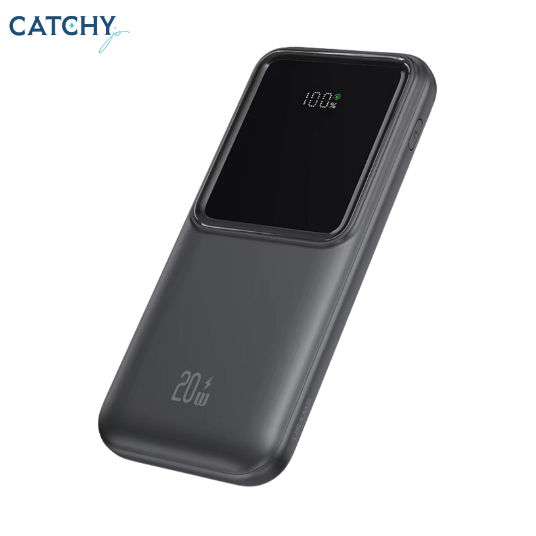 USAMS US-CD193 بنك طاقة رقمي بشاشة عرض ومنفذين مع كابلات 10000mAh