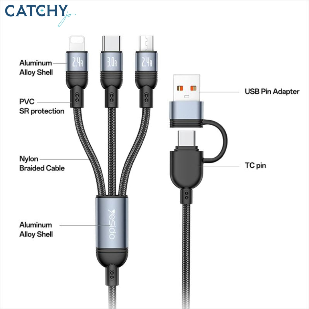 YESIDO CA203 4 in 1 Charging Cable