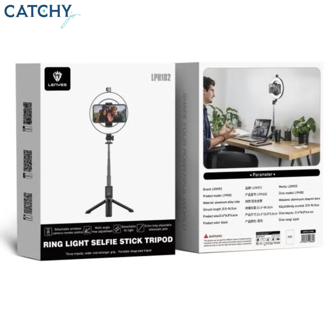 Lenyes LPH102 Tripod With Bluetooth Ring Light