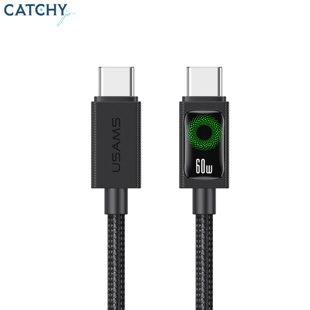 USAMS SJ773 Type-C To Type-C Charging & Data Cable With Light