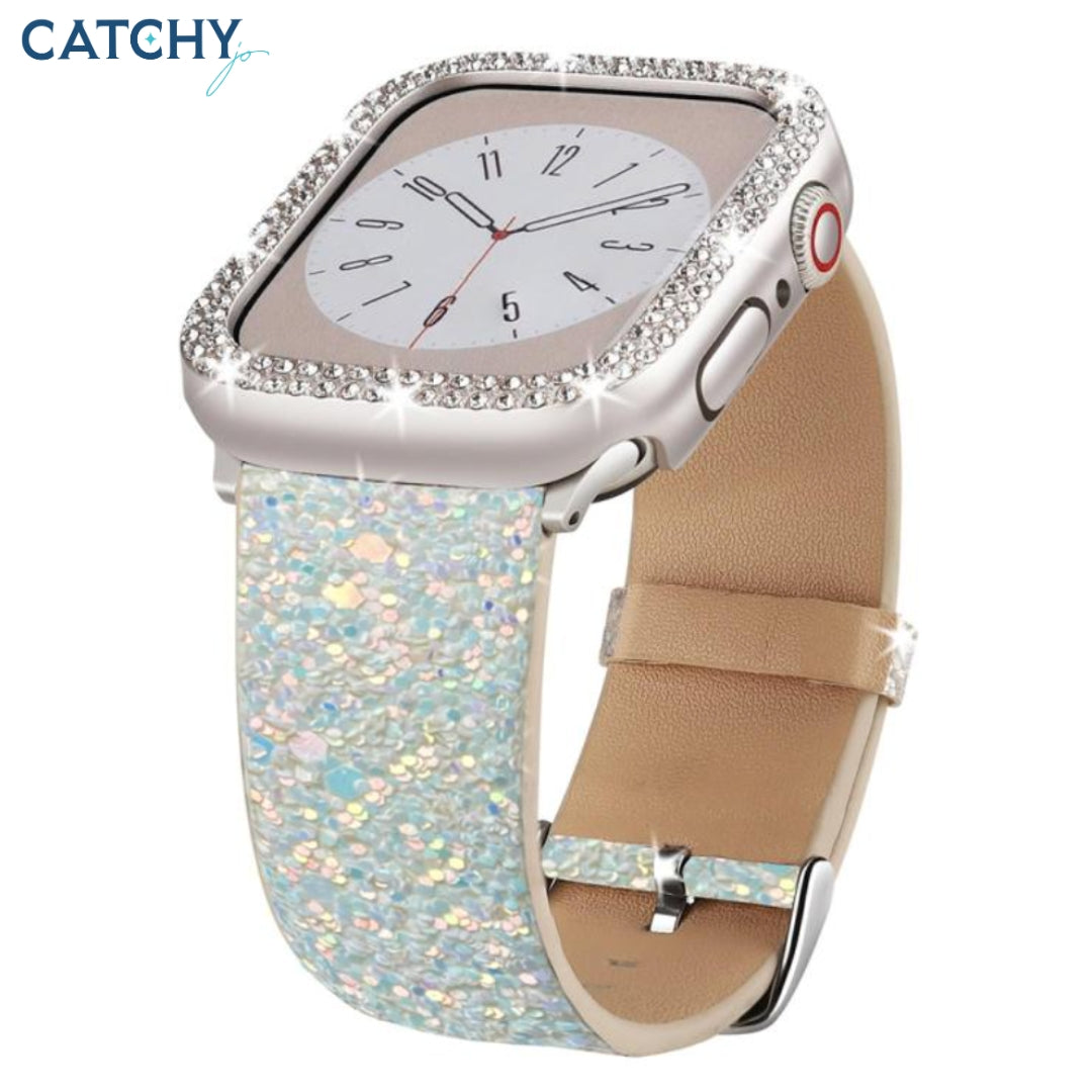 Apple Watch Sequin Leather Band | Red | White | Purple | Pink | 42mm | 44mm | 45mm | 46mm (Series10) | 49mm Apple Watch Sequin Leather Band | Red | White | Purple | Pink | 42mm | 44mm | 45mm | 46mm (Series10) | 49mm