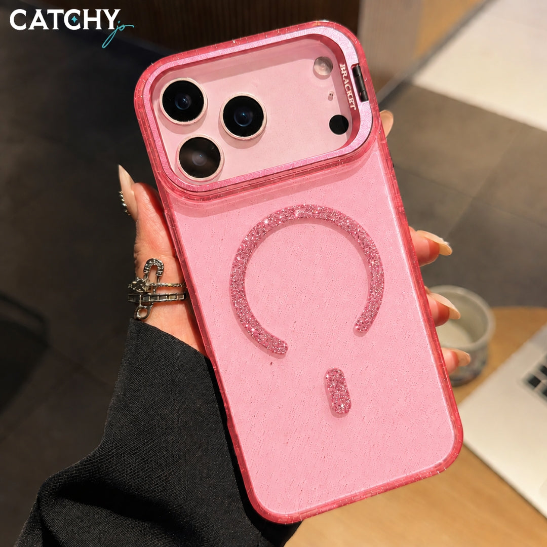 Glitter Magnetic Stand iPhone Clear Case