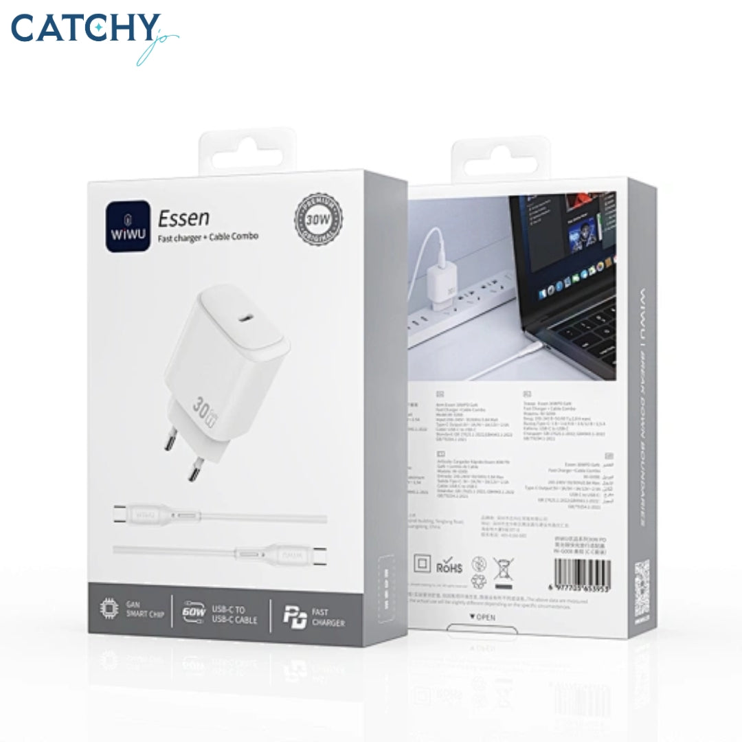 WiWU Wi-G008 Essen GaN Fast Charger Adapter (30W)