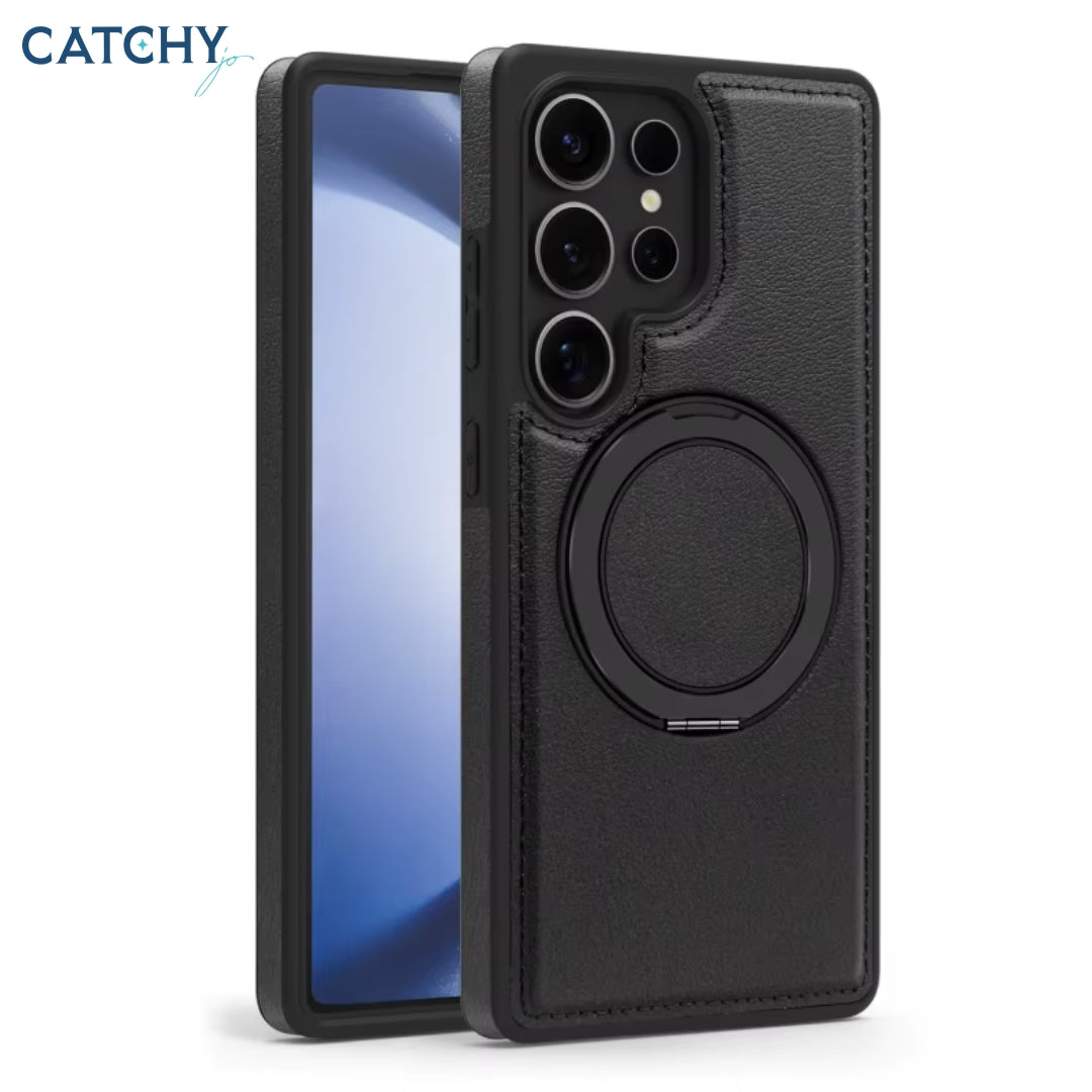 Leather Samsung Galaxy S26 Ultra Magnetic Stand Holder Case