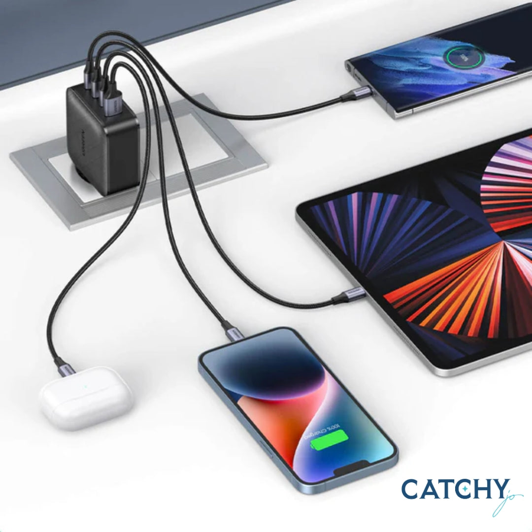 محول شحن UGREEN USB-C بأربعة منافذ (65W)