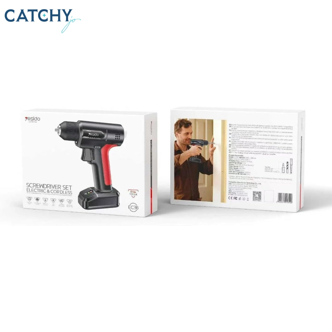 YESIDO EC36 Cordless Electric Rechargeable Drill Machine (2000mAh)
