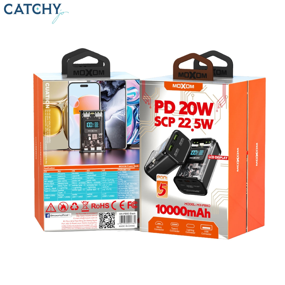 Moxom MX-PB80 Transparent LCD Powerbank (10000mAh)