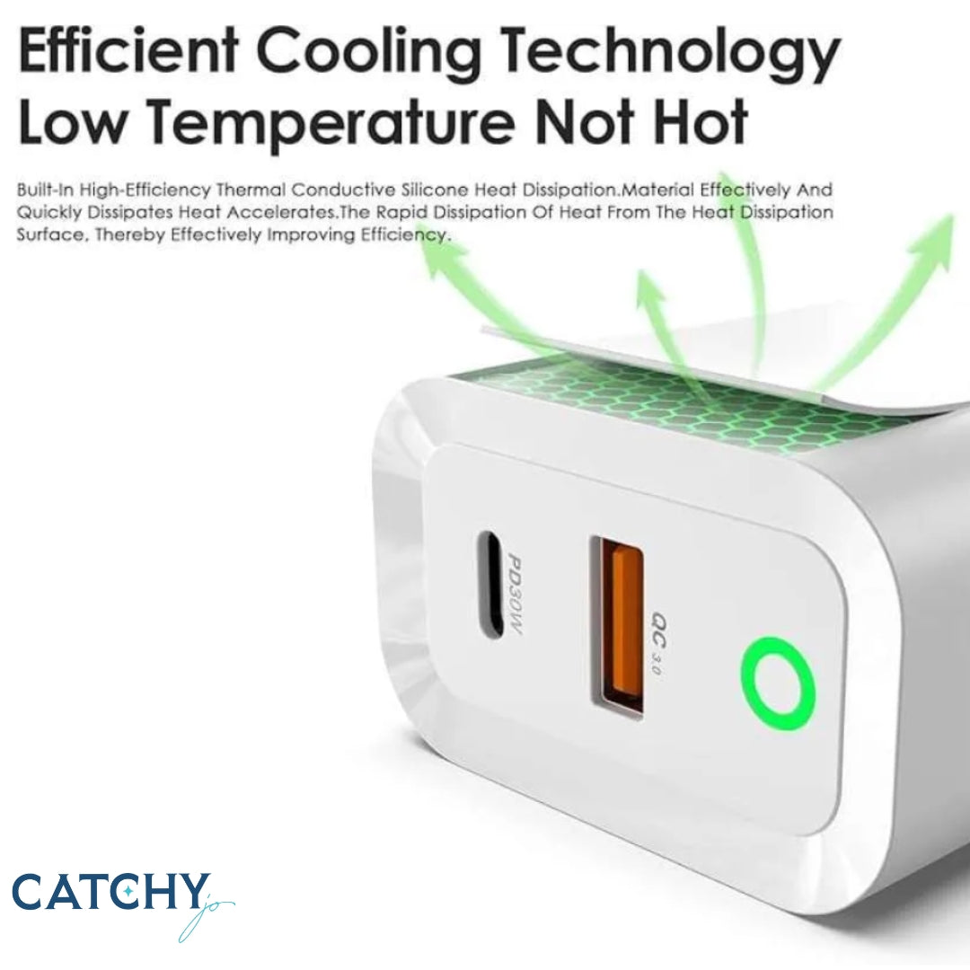 PhonePlanet Charging Adapter With USB-C + USB-A EU (30W)