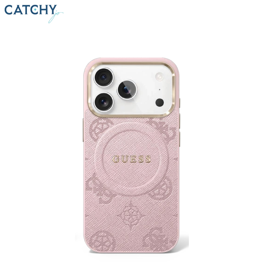 GUESS iPhone PU Saffiano Metal Hardware MagSafe Case
