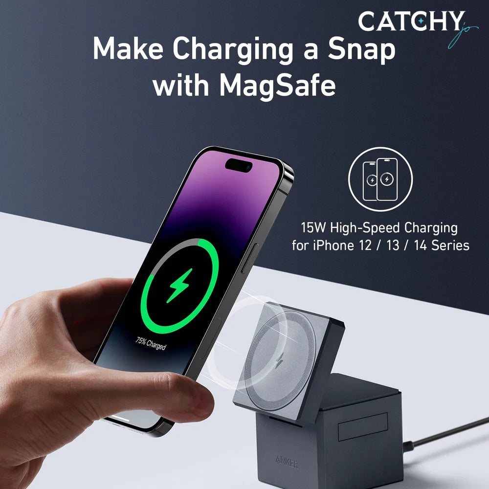 Anker 3-in-1 Cube with MagSafe Gray