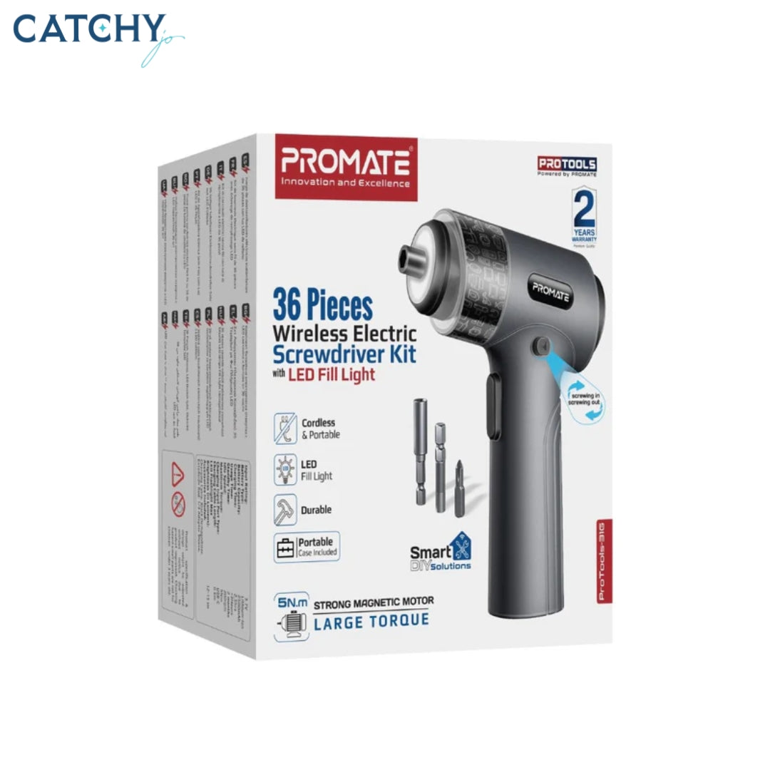 PROMATE ProTools-31G 36-Pieces Wireless Electric Screwdriver Kit