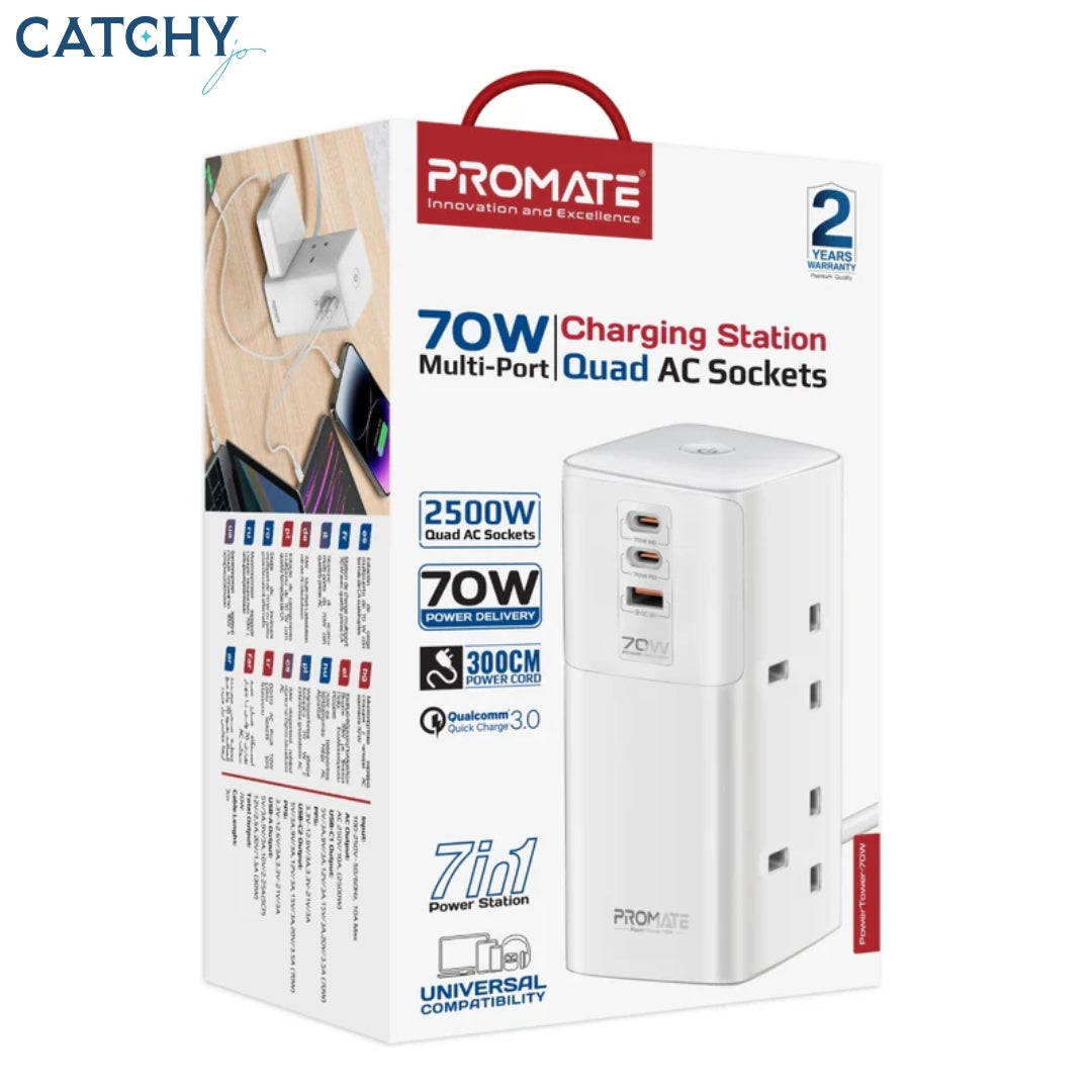 PROMATE PowerTower-70W Multi-Port Charging Station