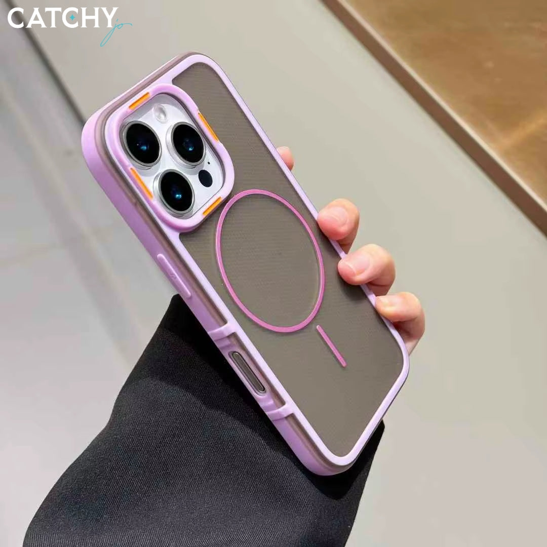 iPhone Grid Pattern Circle Magnetic Case