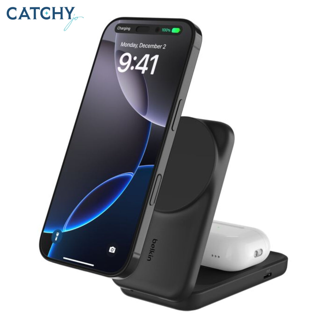 BELKIN 2-in-1 Foldable Magnetic Charger With Qi2 (25W)