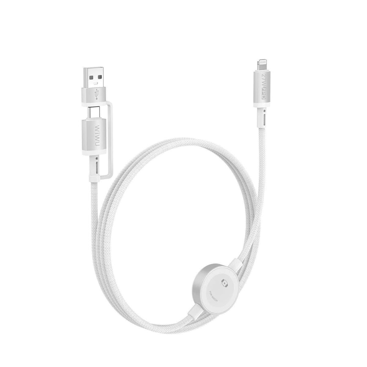 WiWU Wi-C105 TitanLink 2-in-1 Apple Watch A+C To L Charging Cable