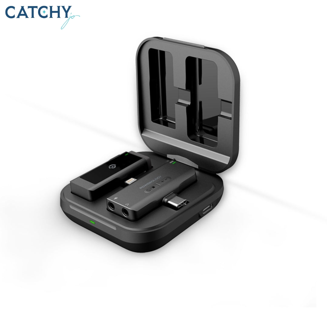 Powerology MFI Dual Connector Wireless Lavalier Microphone x1 Mic (1000mAh)