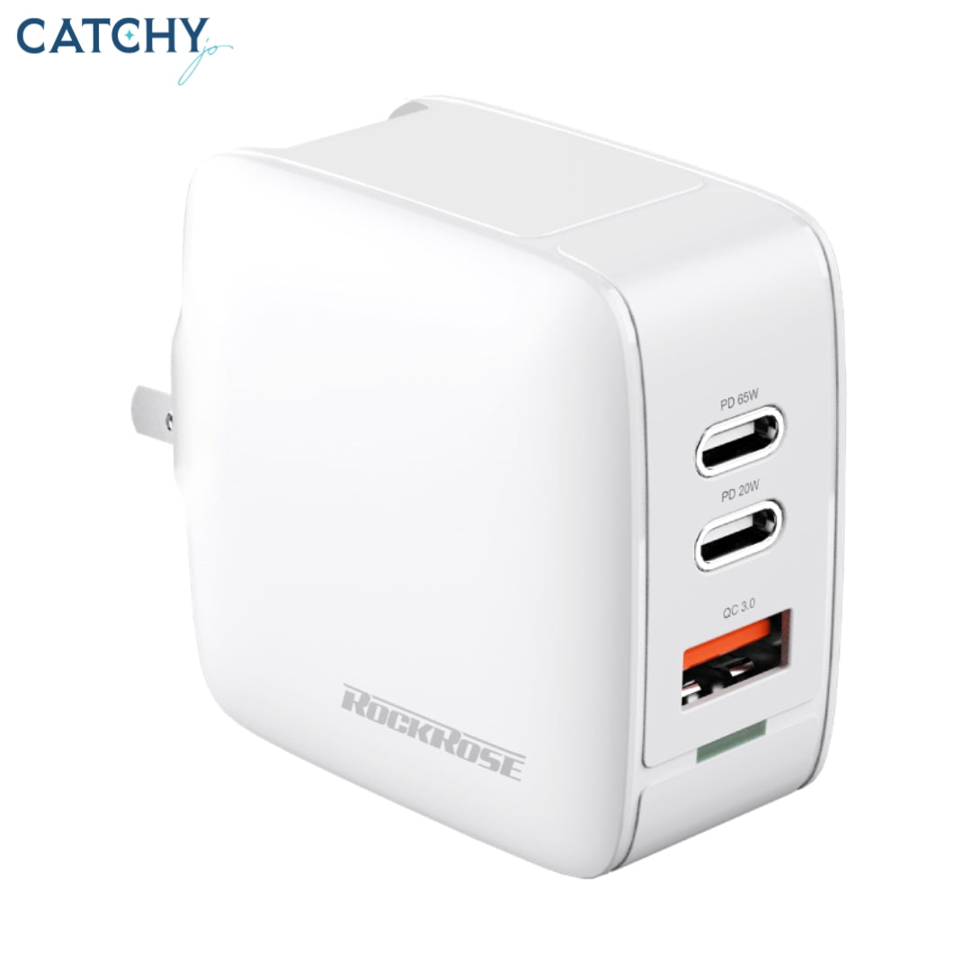 ROCKROSE Casa III G65 شاحن سفر ثلاثي المنافذ (65W)