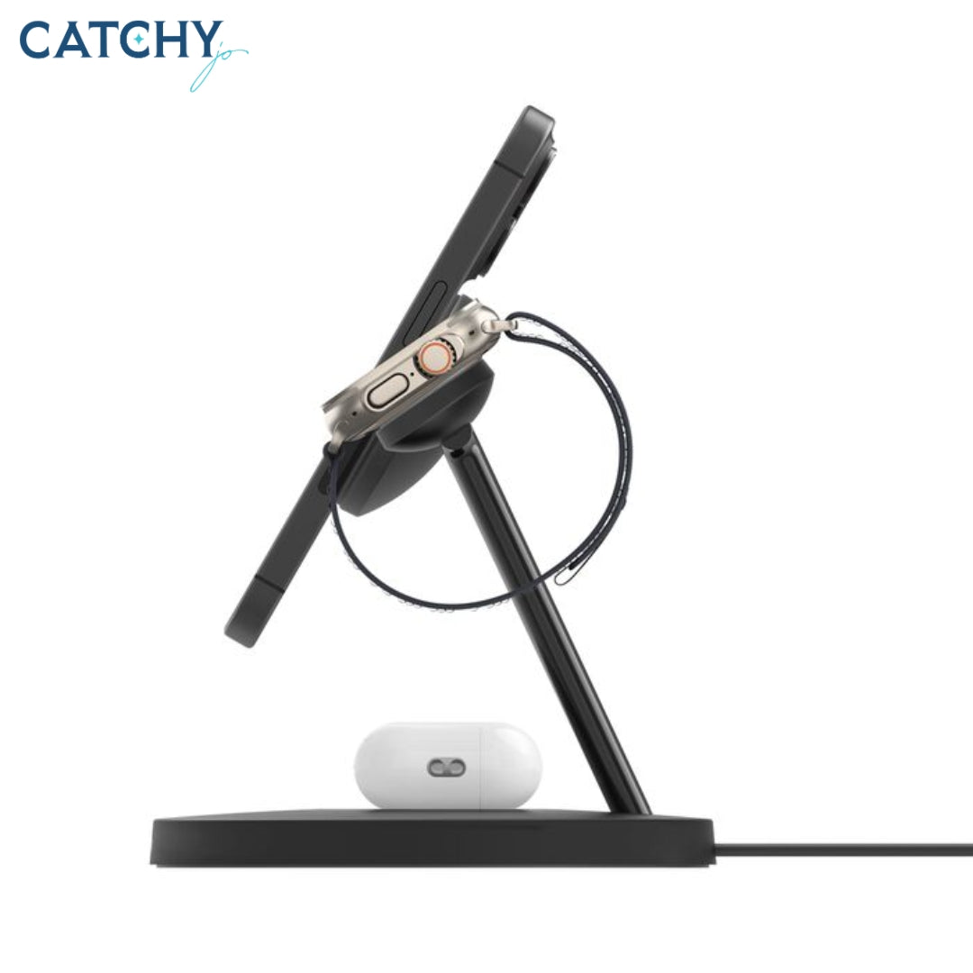 BELKIN BoostCharge Pro 3-in-1 Wireless Charging Stand With Qi2 (15W)