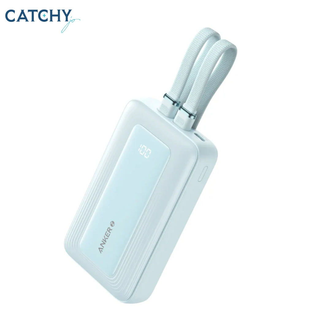 Anker Zolo بنك طاقة مزود بكابلات USB-C وLightning مدمجة (10000mAh)