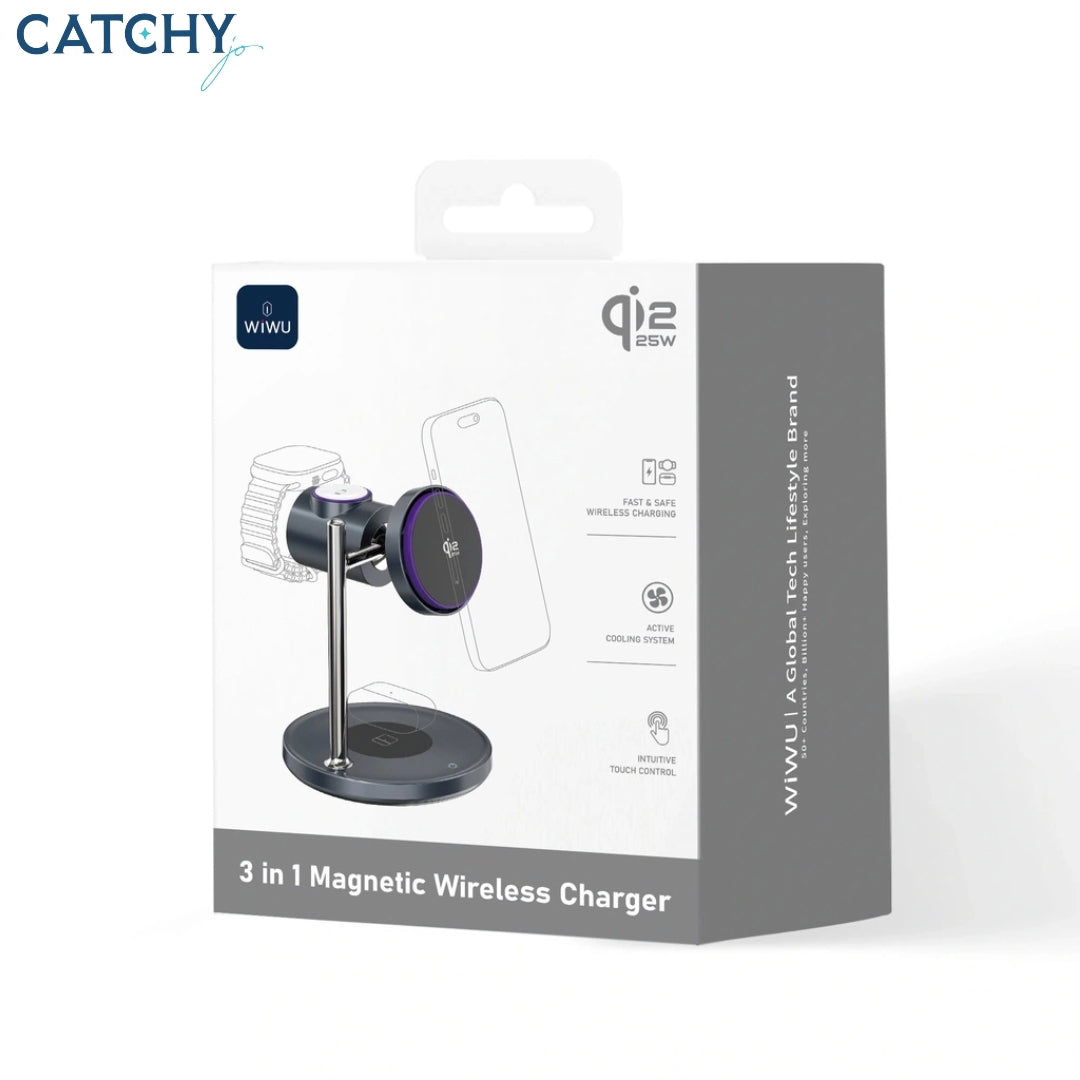 WiWU Wi-W041 3-in-1 Magnetic Wireless Charging Dock