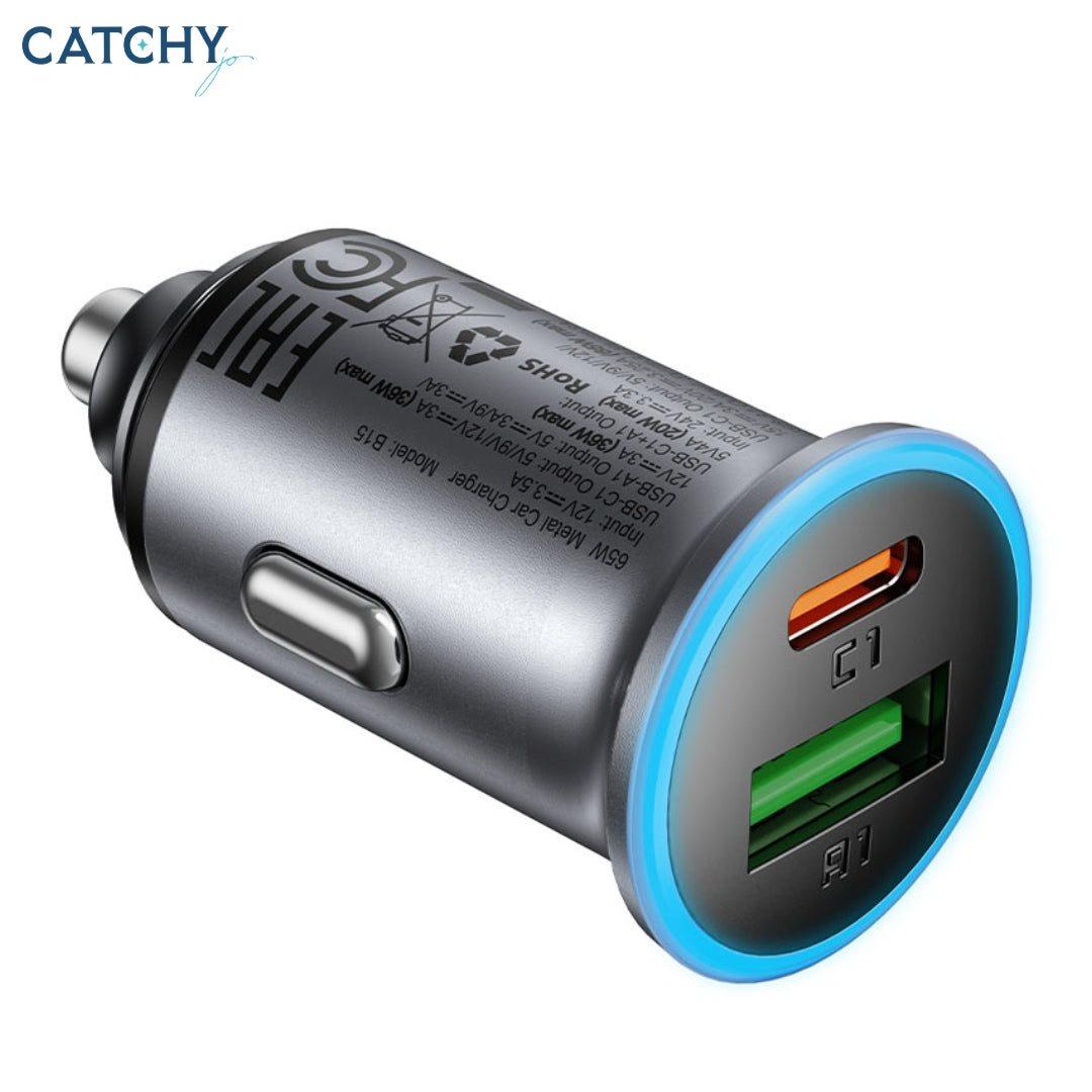 ACEFAST B15 Car Charger (USB-A+USB-C) Dual Port (65W)