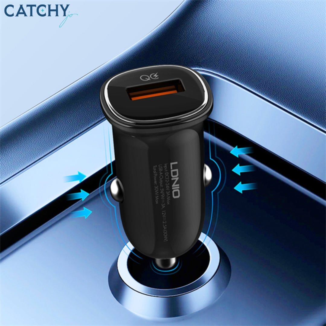 شاحن سيارة فائق السرعة LDNIO C105 PD (30W)