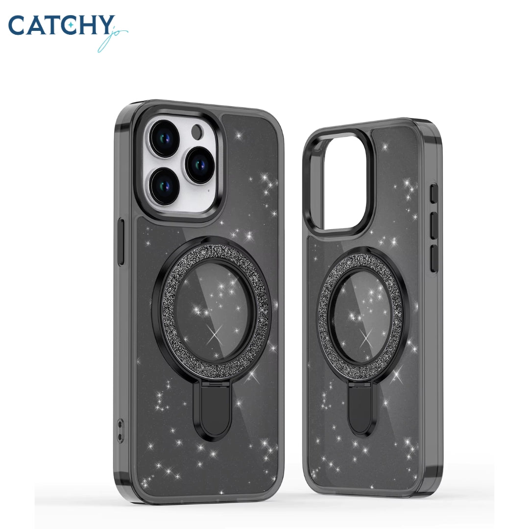 غطاء iPhone من TPU مع بريق لامع وميزة مغناطيسية