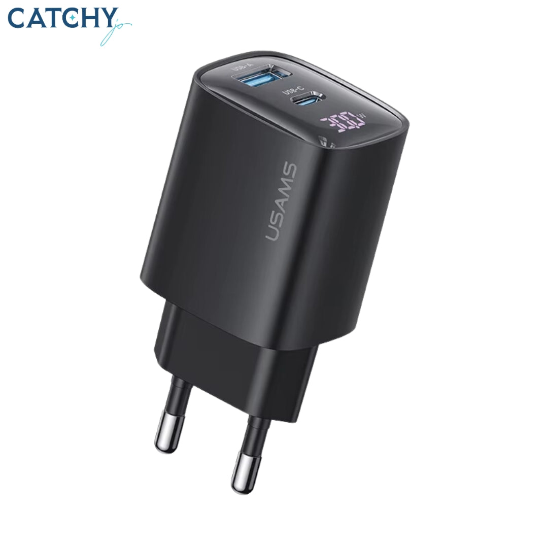 USAMS CC229 A+C Digital Display Fast Charger (30W)