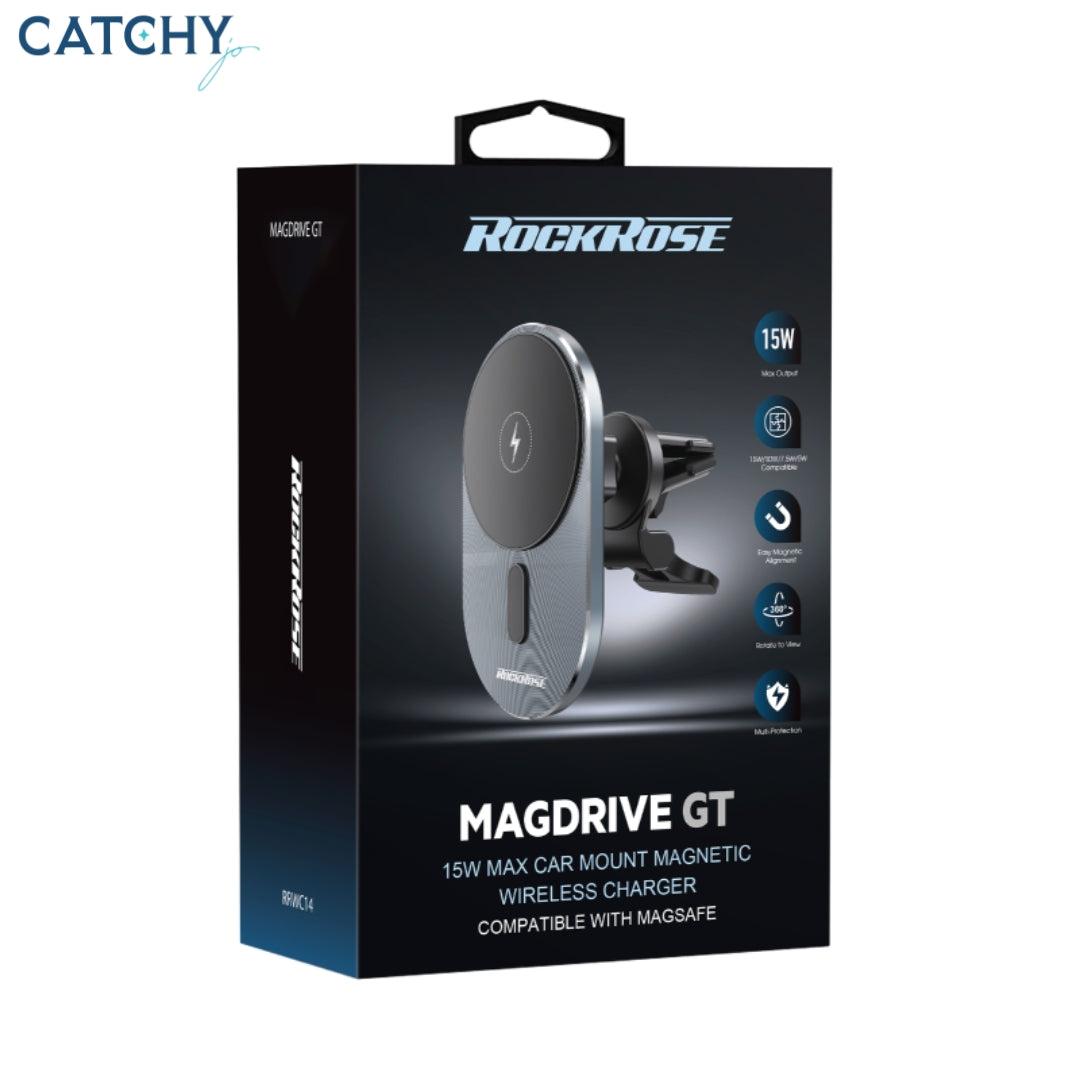 ROCKROSE MagDrive GT Magnetic Wireless Car Holder (15W)
