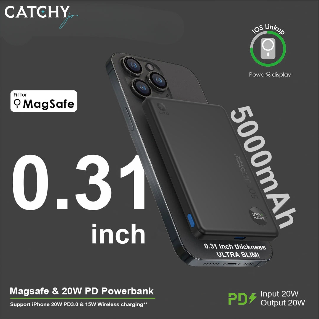 LITO LP08 Small Portable Magnetic Wireless Power Bank