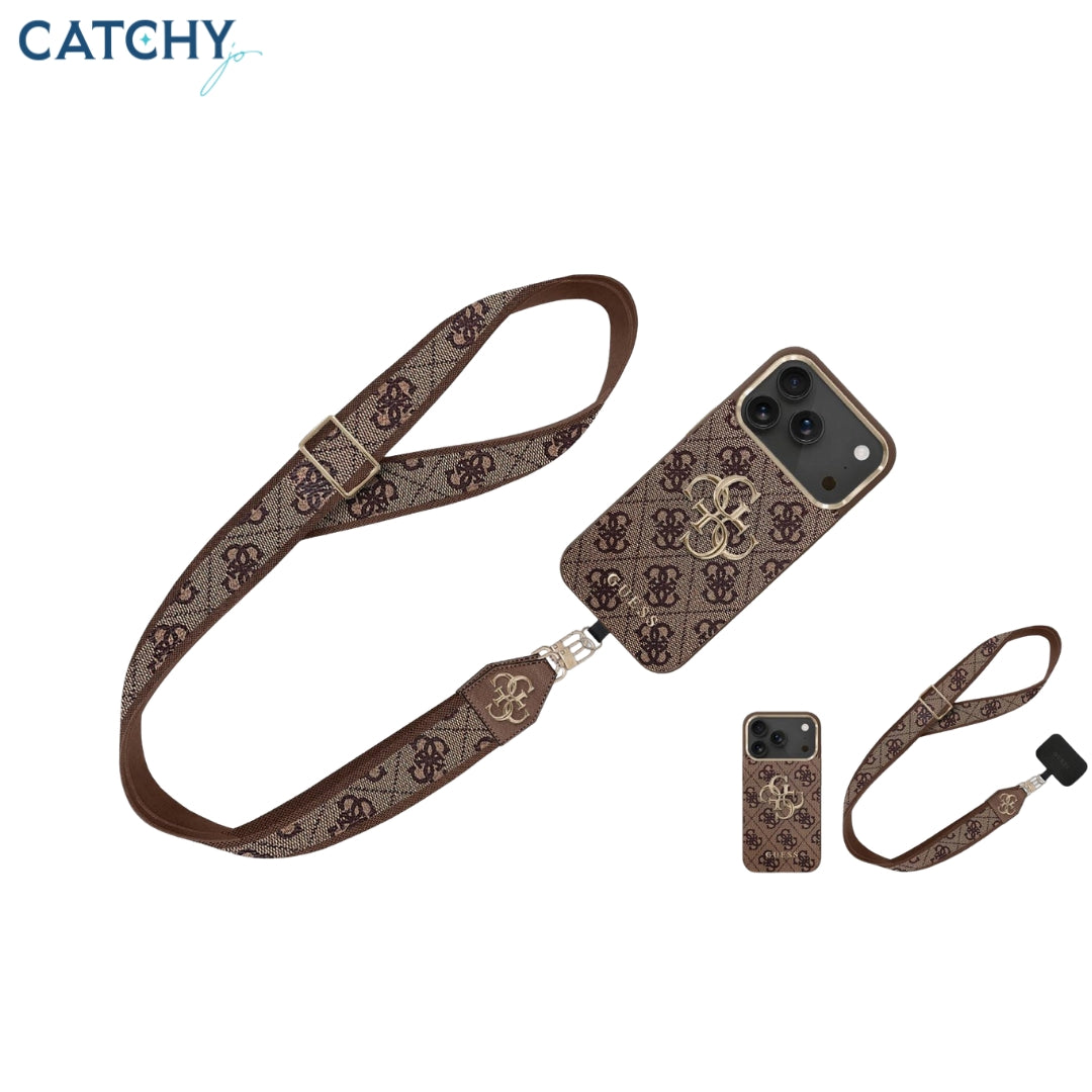 GUESS iPhone Leather Case With Strap