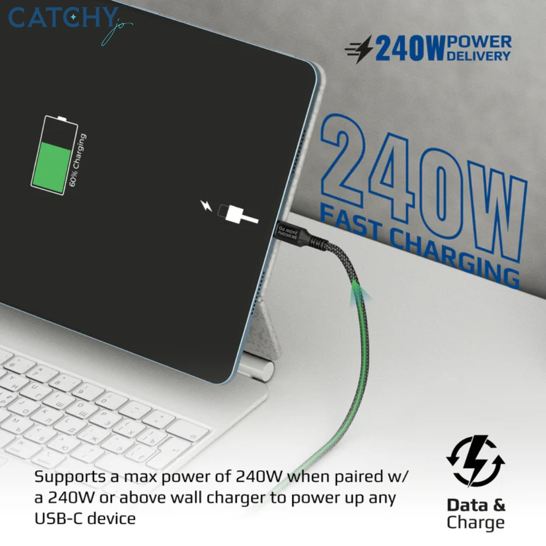 PROMATE PowerBolt 240W Super Speed Fast Charging USB-C Cable