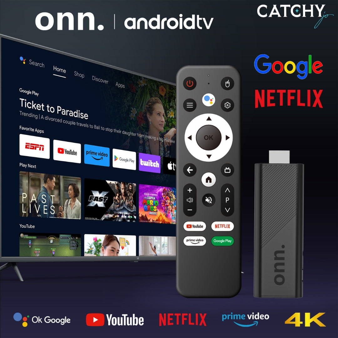 Onn Smart Android Quad Core TV Stick 4K Streaming