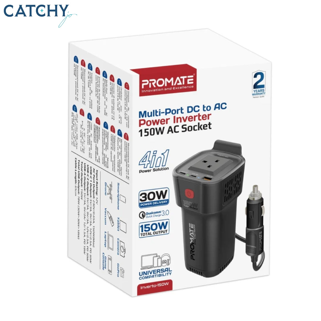 PROMATE Inverto-150W Multi-Port DC To AC Power Inverter
