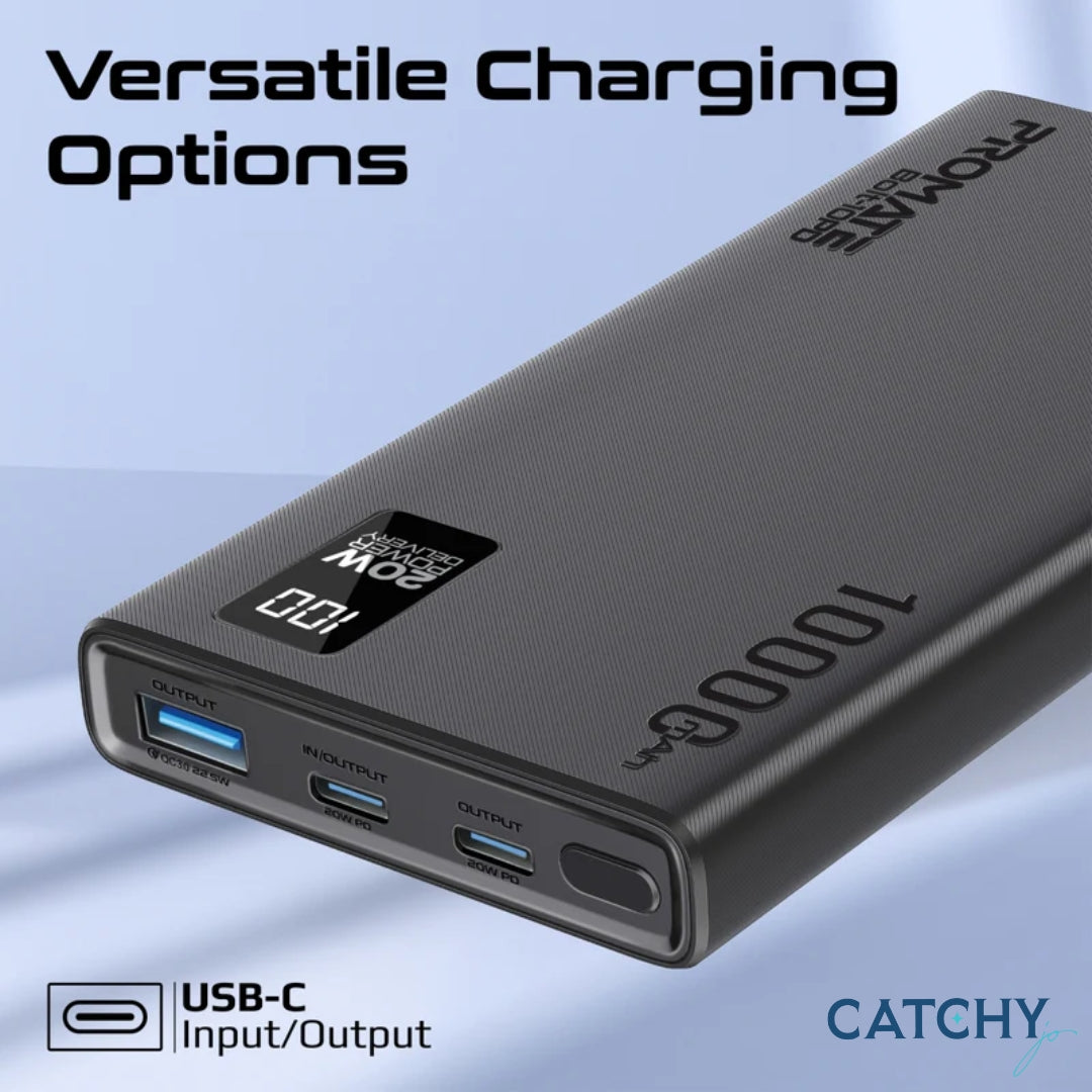 PROMATE Bolt-10 Compact Smart Charging Power Bank (10000mAh)