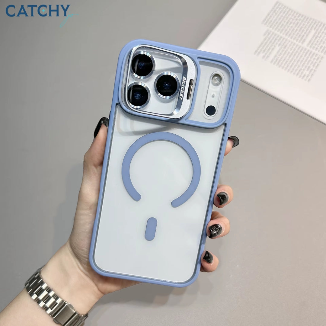 iPhone Metal Lens Bracket Magnetic Clear Case