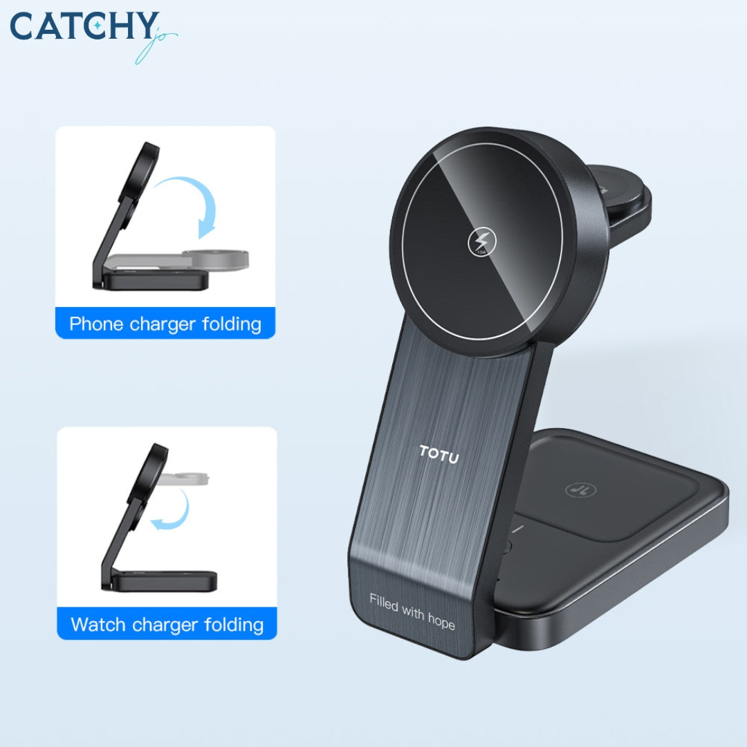 TOTU CW-1-W 3-in-1 Magnetic Wireless Charger