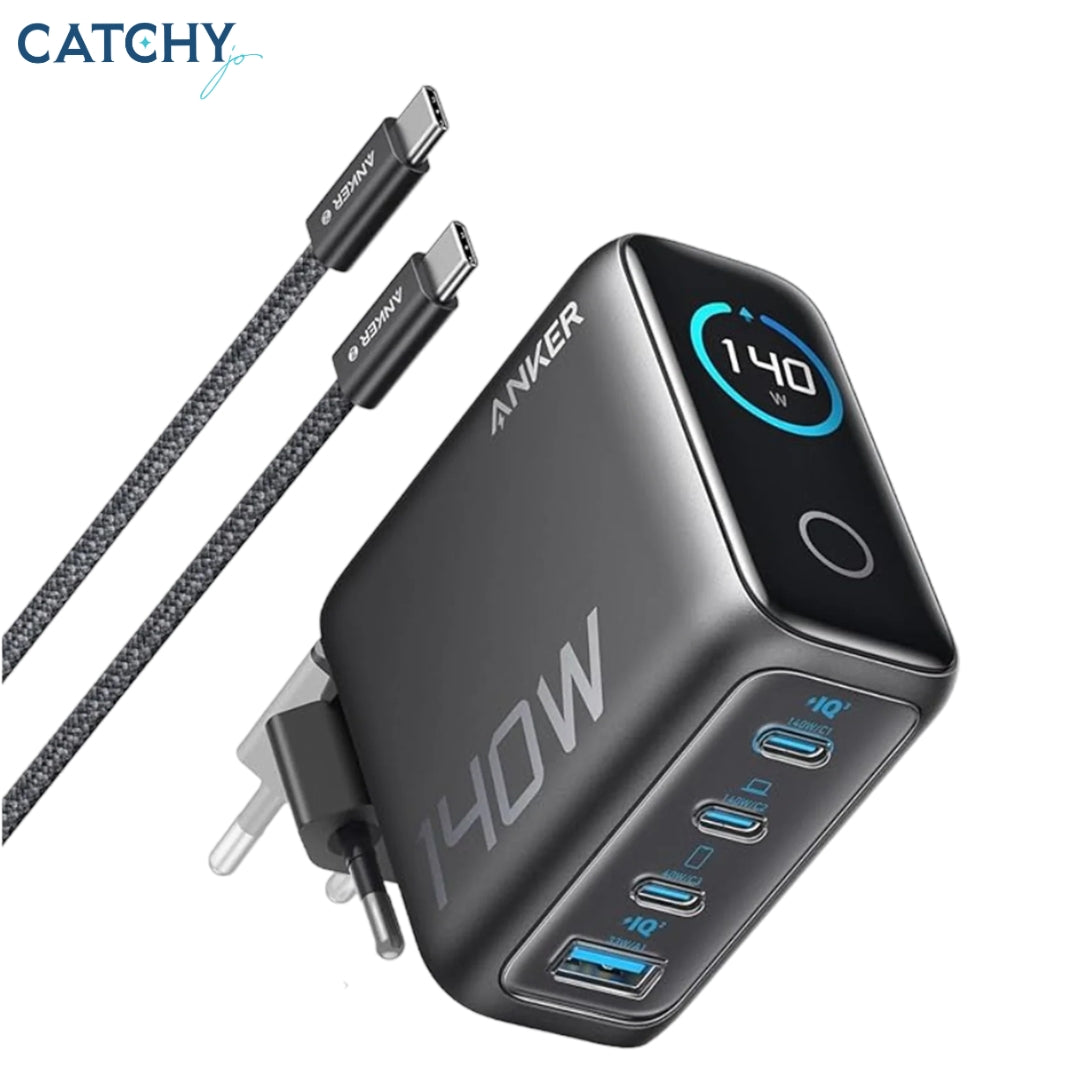 شاحن لابتوب Anker بأربعة منافذ مع كابل USB-C (140W)