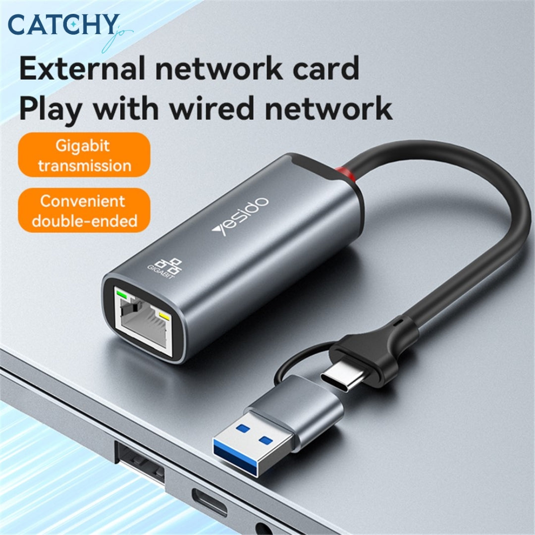 YESIDO HB26 2-in-1 Ethernet Adapter