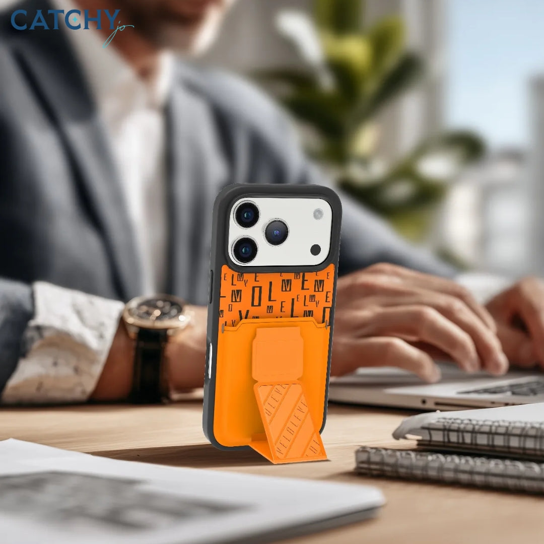 LEVELO Morphix Gripstand iPhone Case With Cardholder