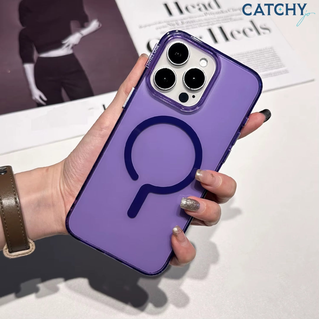 غطاء iPhone مغناطيسي صلب من PC بلون كريستال